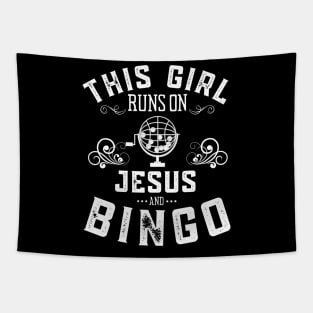 This Girl Runs On Jesus And Bingo Tapestry