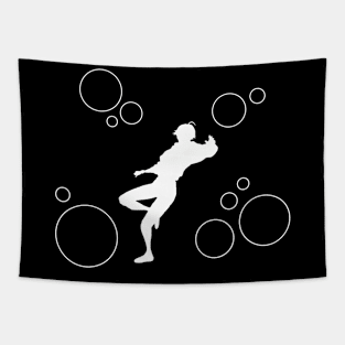 Bubbles Hibiki Falling White Tapestry