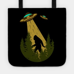 Bigfoot UFO Abduction sasquatch Alien Birthday Gift Tote