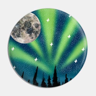 Moon and night Pin