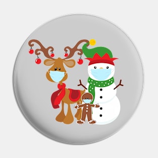 2020 Christmas Reindeer Snowman Pin