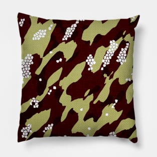 Camouflage - khaki and maroon Pillow