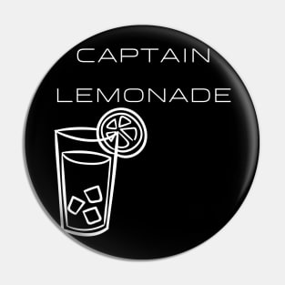 Captain Lemonade Typography White Design Pin