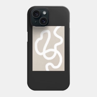 White line, Neutral abstract art Phone Case