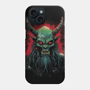 Vintage Krampus Christmas Holiday Horror Graphic Phone Case