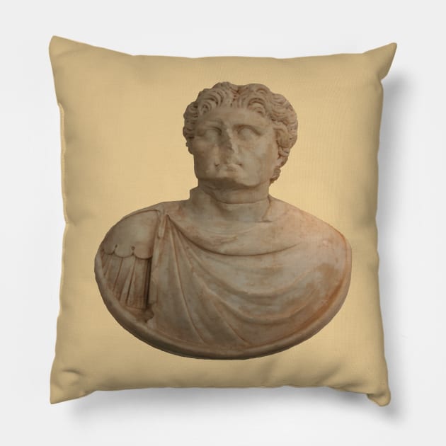 Alexander The Great Shield Portrait Aphrodisias Vector Art Pillow by taiche