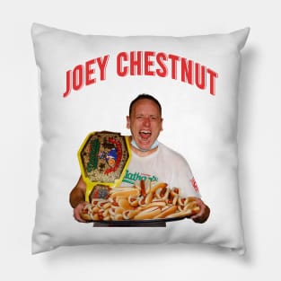 the king of hot dog joey chestnut Pillow