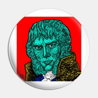 CASPAR DAVID FRIEDRICH ink and acrylic portrait Pin