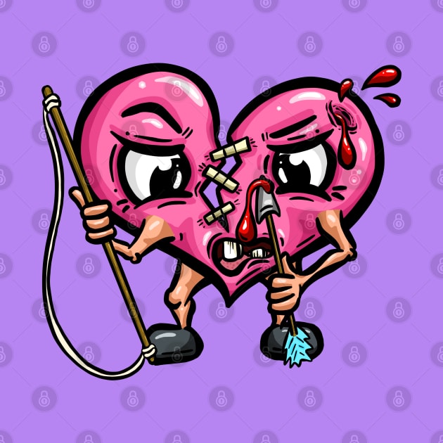 Don't Shoot Yourself in the Heart Cartoon Character Valentines by Squeeb Creative