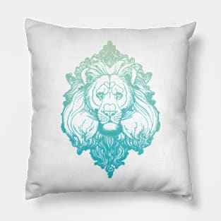 Lion Head in Sky Pillow