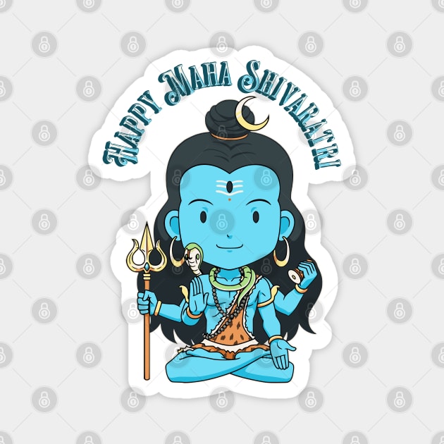 Lord Shiva in Lotus Pose Magnet by HolidayBug