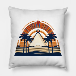 Ancient Egypt Tropical Paradise: Sunsets, Palms, and Exotic Beaches Pillow