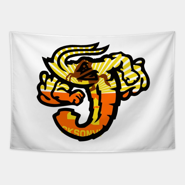 Jacksonville Flag Jumbo Shrimp Logo Tapestry by justin_weise