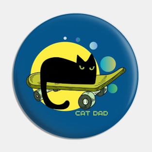 Cat Dad Skater Pin