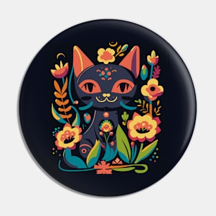 Floral Cat Pin