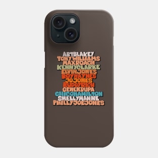Jazz Legends in Type: The Drummers Phone Case