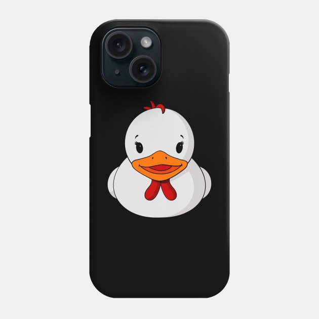White Chicken Rubber Duck Phone Case by Alisha Ober Designs