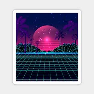 80s Flashback Synthwave Magnet