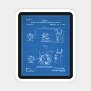 Motor Patent - Engineer Inventor Makers Workshop Art - Blueprint Magnet