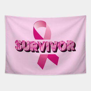 Pink Ribbon for Breast Cancer Awareness - Survivor Tapestry