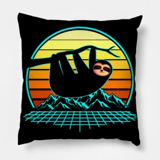 Sloth Vintage Retro 80s Gift Pillow