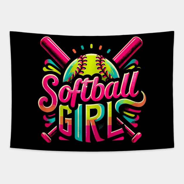 Softball Girl Tapestry by LimEnitis