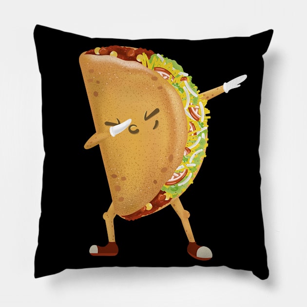 Dabbing Taco Funny taco lover shirt Pillow by HamilcArt