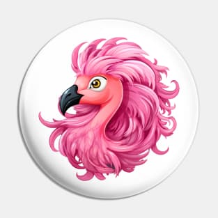 Pink Flamingo - Bad Hair Day Pin