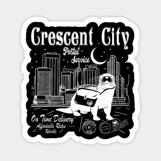 City Postal Service Messenger Otter  City Magnet by gibbkir art