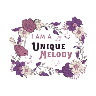 I Am A Unique Melody, in Purple T-Shirt