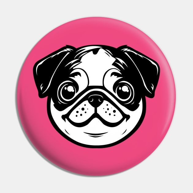 Petunia Pug Pin by Viergacht