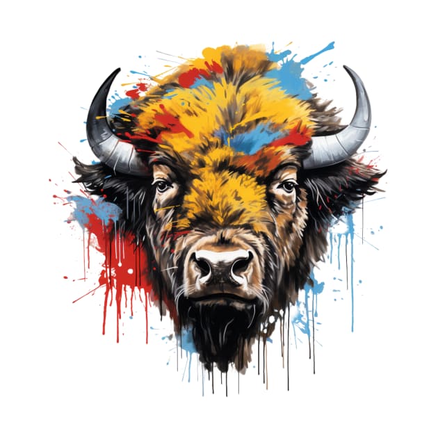 Graffiti American Bison by OspreyElliottDesigns