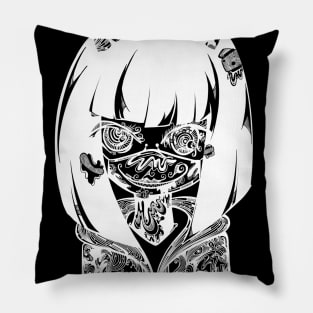 Portrait girl line art Pillow