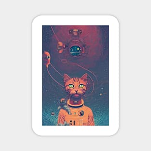 Astronaut Kitten Lost In Space Magnet