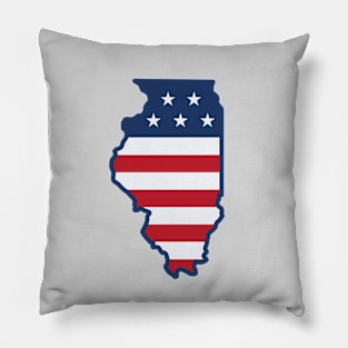 Stars and Stripes Illinois Pillow