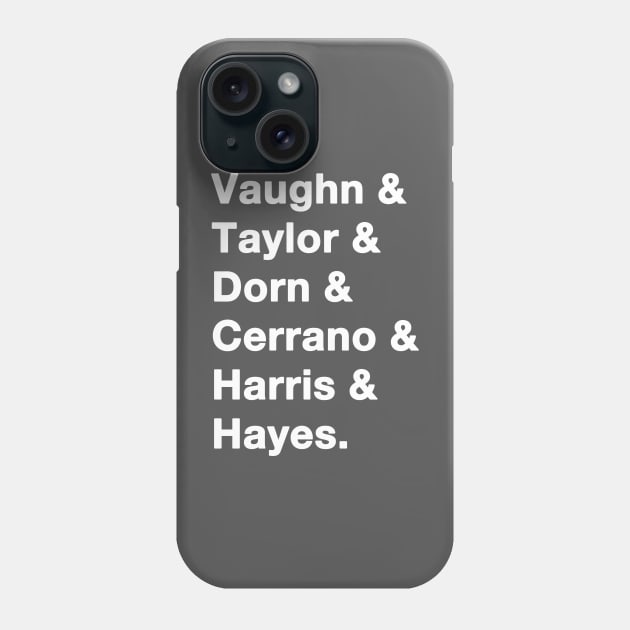 Major League Names white Phone Case by IdenticalExposure