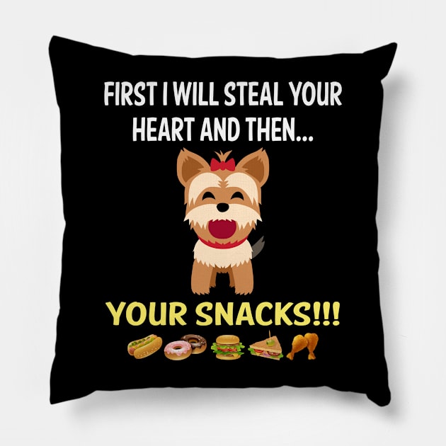Steal Heart Yorkshire Terrier 12 Pillow by blakelan128