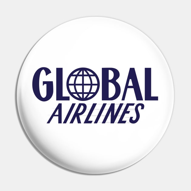 Global Airlines - White Background Pin by jepegdesign