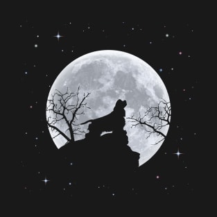 Cocker Spaniel Halloween Costume Moon Silhouette Creepy T-Shirt