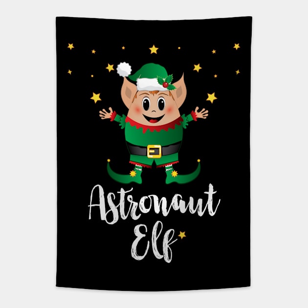 Astronaut Elf Xmas Elves Matching Family Group Christmas Tapestry by ZNOVANNA