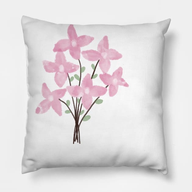 Pink flowers Pillow by BigSaturn