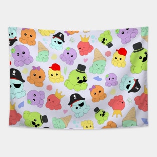 Chibi Octopuses Pattern Tapestry