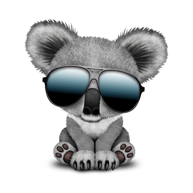 Cute Baby Koala Bear Wearing Sunglasses by jeffbartels