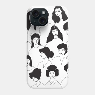 Ladies and antique hairstyles Phone Case