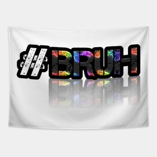 Hashtag Bruh - Trendy Slang Abstract Typography Tapestry