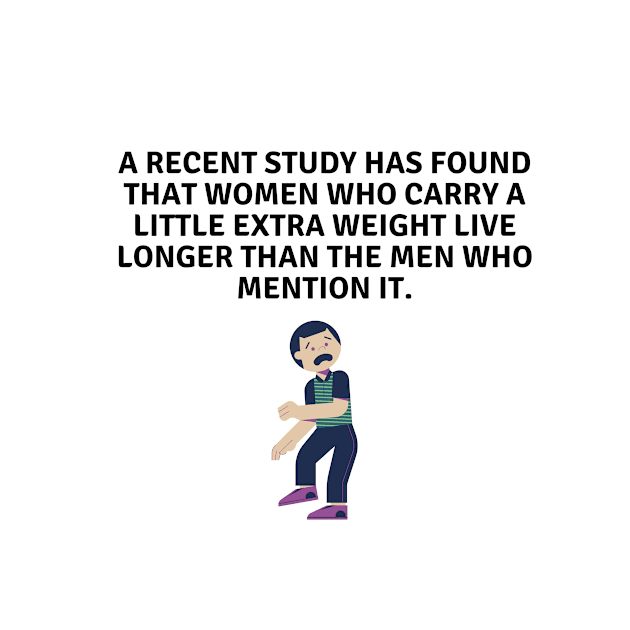 A recent study has found that women who carry a little extra weight live longer than the men who mention it. by Slick T's