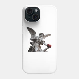 angel statue with heart- valentines day Phone Case