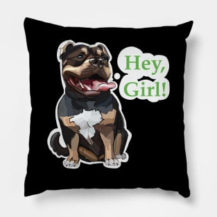 Hey, girl! Bulldog is my friend! Pillow