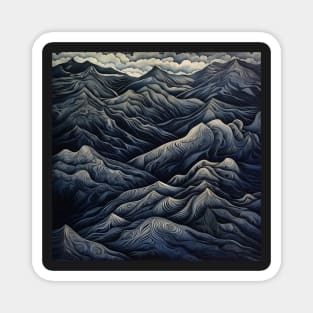 Mountains Painting dark Magnet