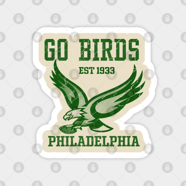 go birds - philadelphia vintage look - green solid style Magnet by Loreatees